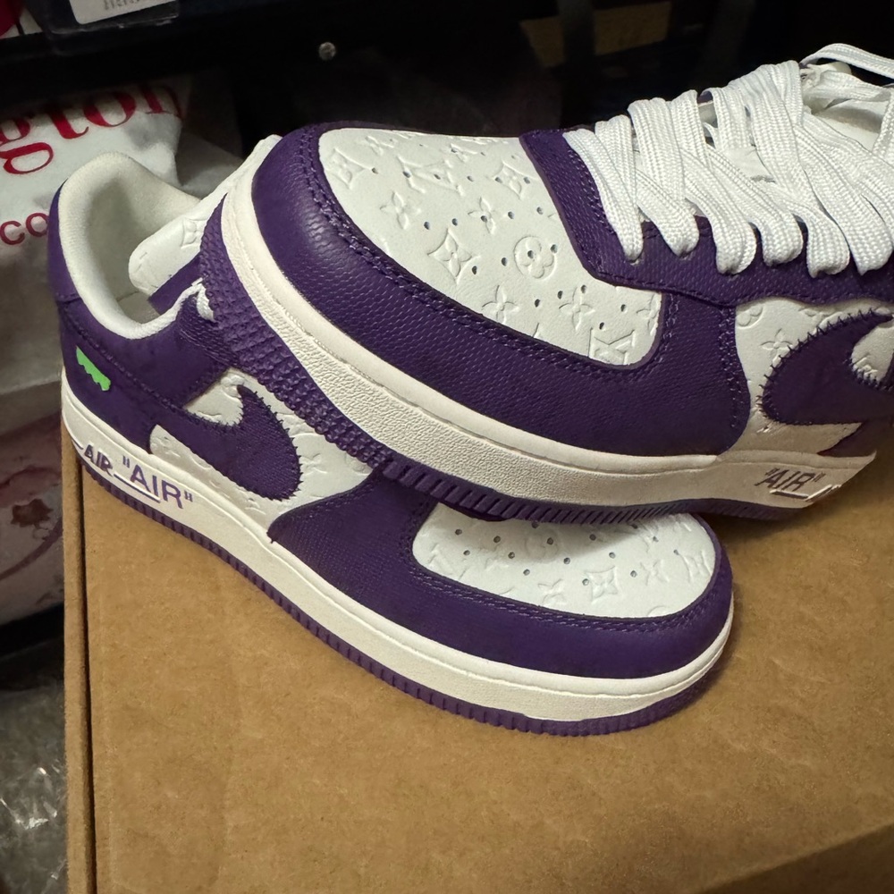 Nike Air Force 1 Purple and White Shoes